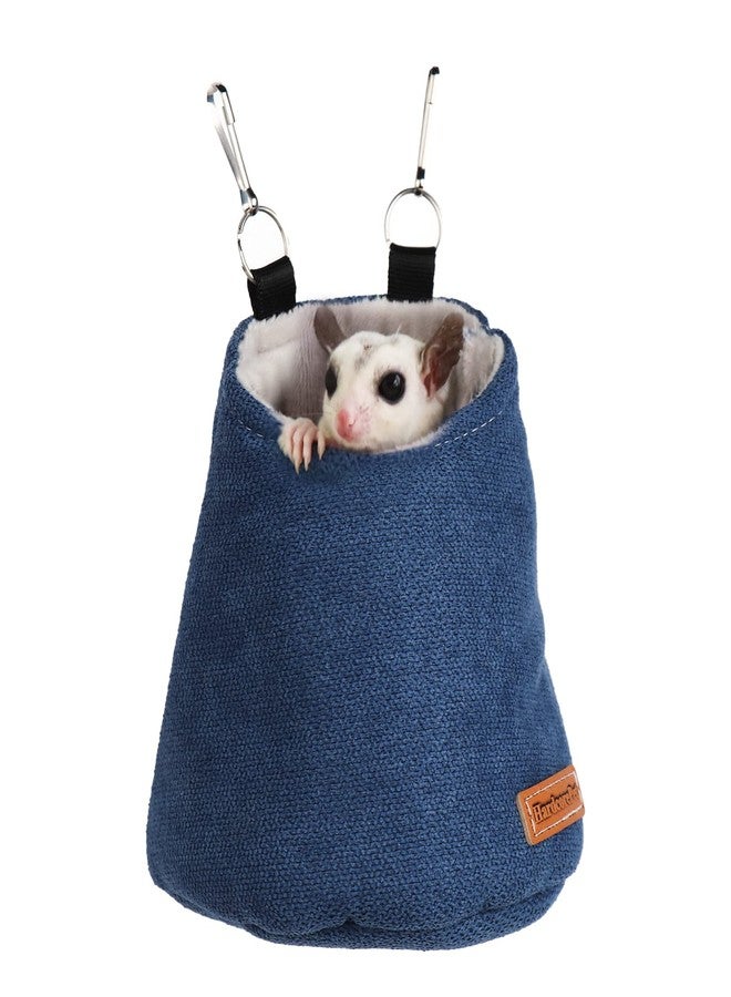 HardcorePet Sugar Glider Bed Pouch for Cage Sleeping Nest Bed, Warm Pouch for Cage Accessories, Sugar Gliders Hammock Pouch Sack Swing Hanging Bed Bedding (Blue) - Image 1